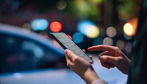 A person holding a phone