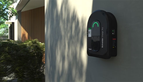 Charging device on a wall