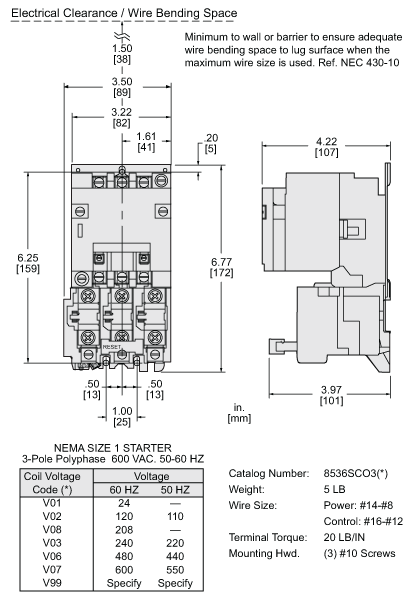 Details about   8536-SB02V02S Square D 120 Volt Starter NEMA SIZE 0 