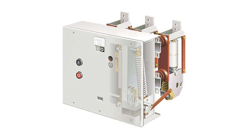 A white machine with a red button