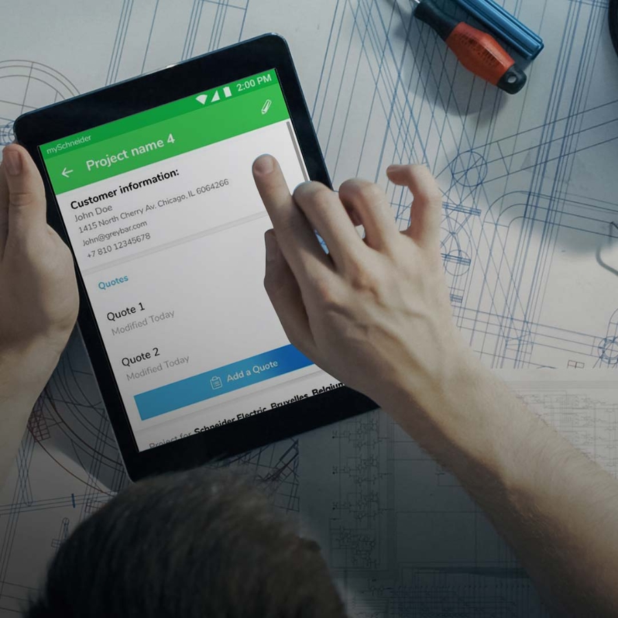 Tablet with Schneider Web