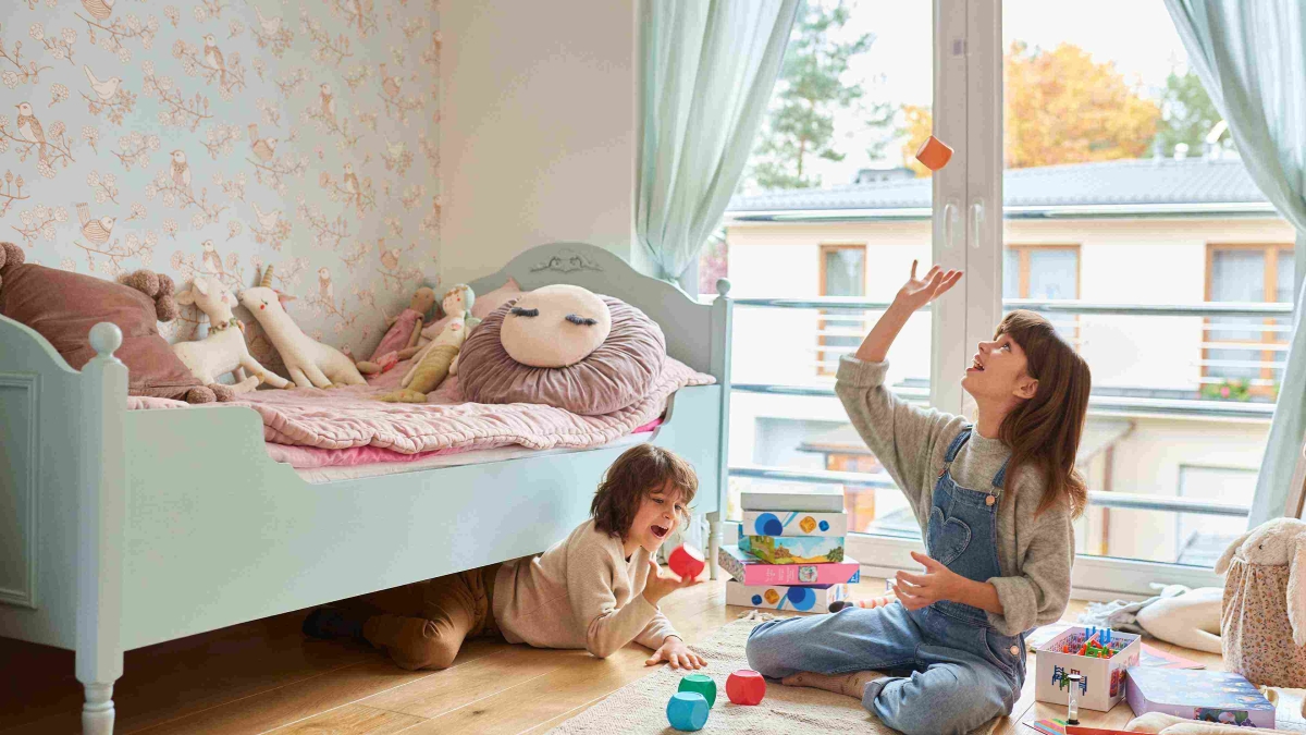 Kids playing in home 