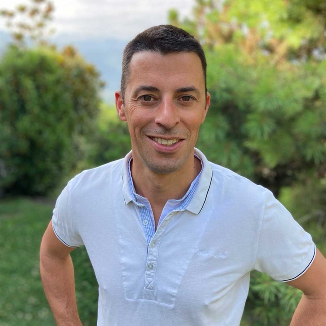 smiling man in the garden