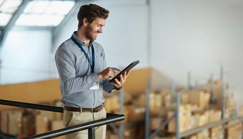 A person using a tablet