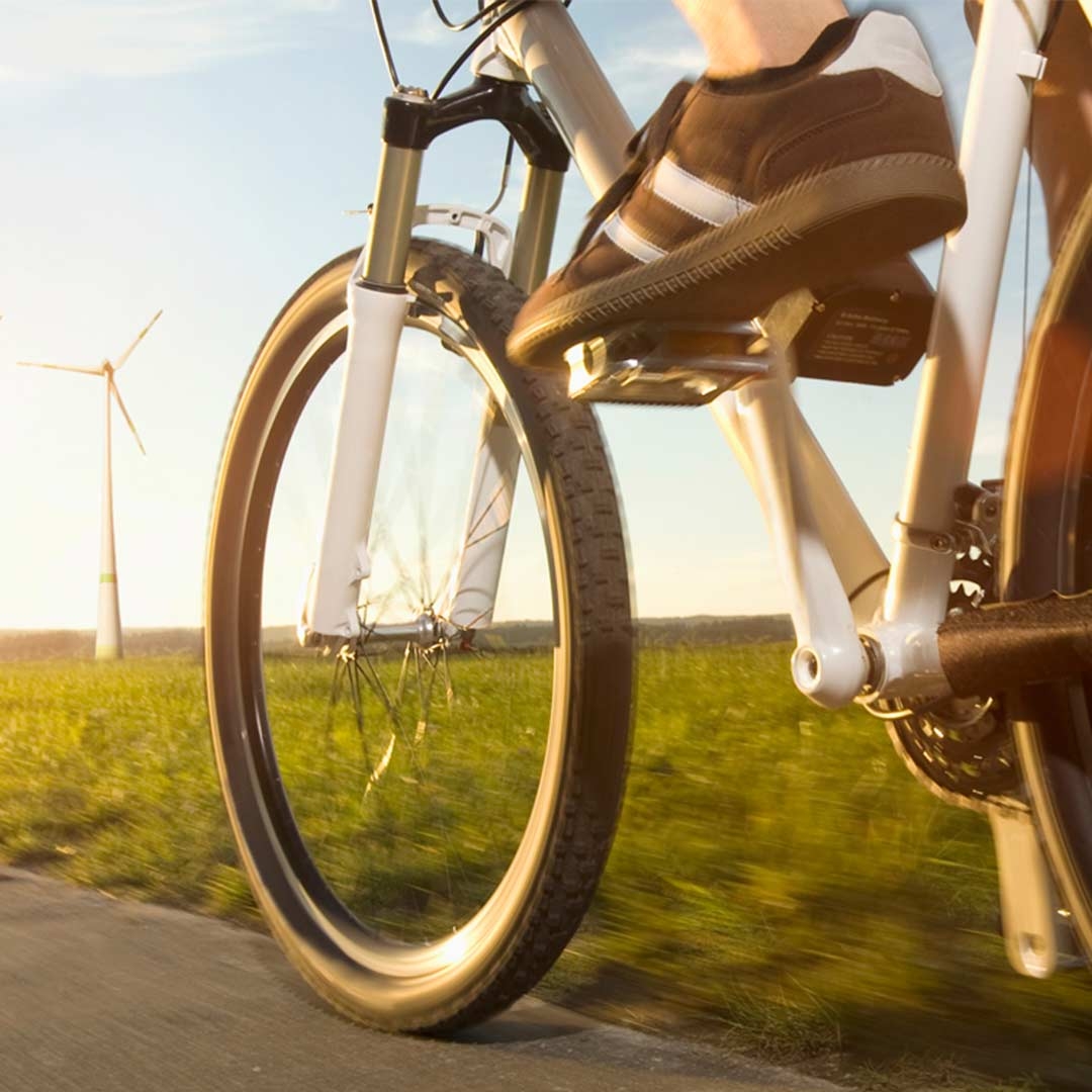 A person riding a bicycle