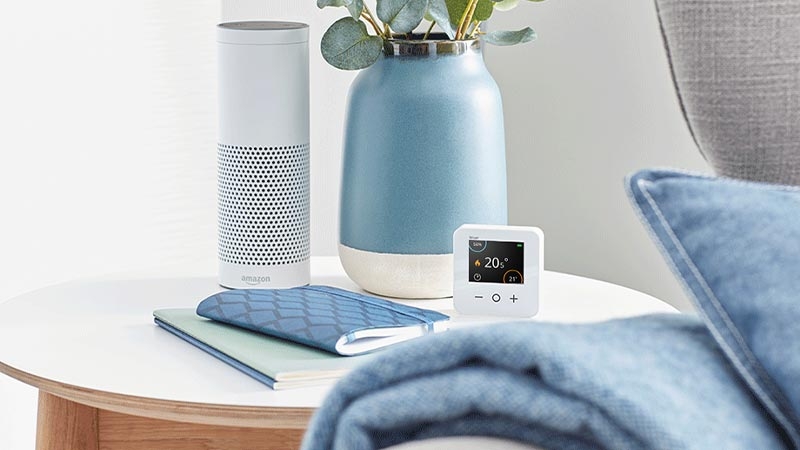 A white device on a table
