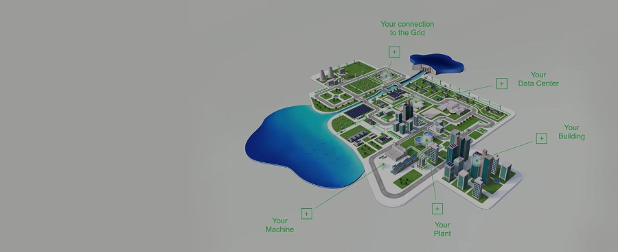 IoT Internet of Things EcoStruxure solutions 3D map of data centre proximity to workplace