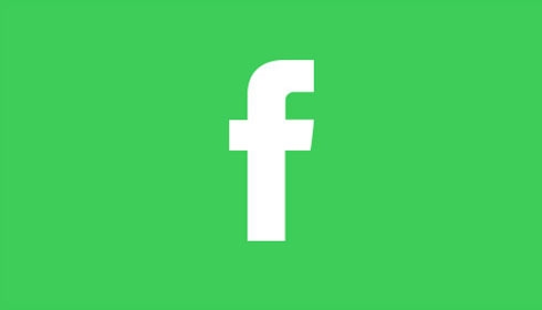 yeşil arka planda facebook logosu