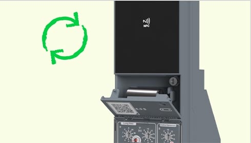 A close-up of a machine