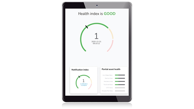 Miniature of a digital tablet presenting the results of asset condition based monitoring
