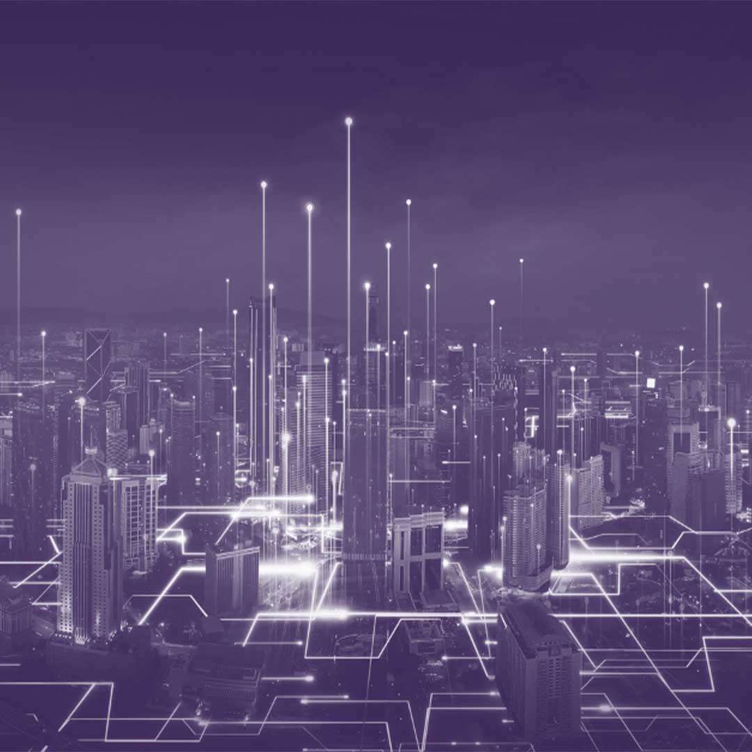 A city with many lights