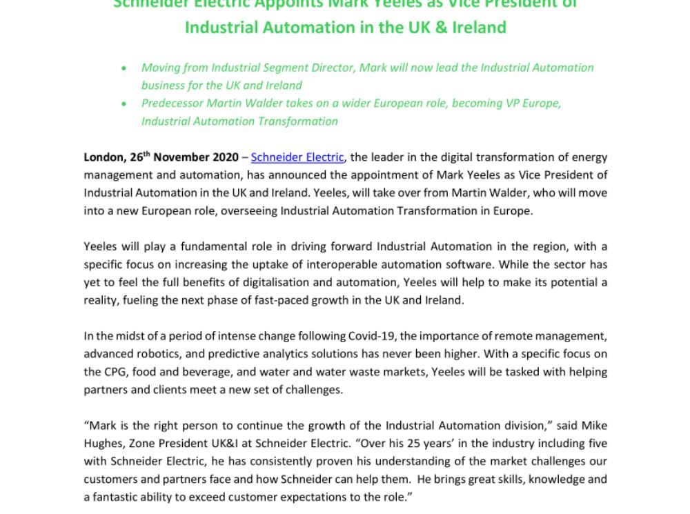 20201126_Schneider Electric Appoints Mark Yeeles as Vice President of Industrial Automation in the UK and Ireland.pdf