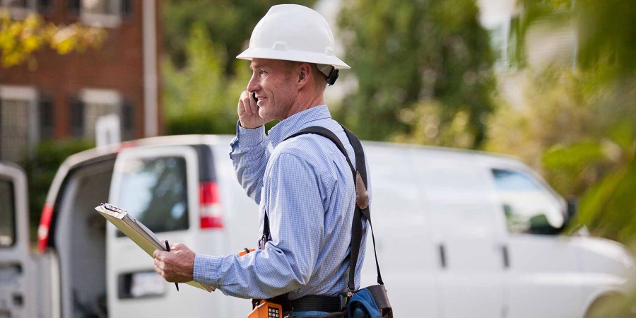 A field service engineer with his tools