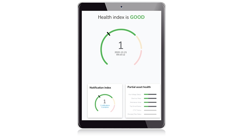 Miniature of a digital tablet presenting the results of asset condition based  monitoring