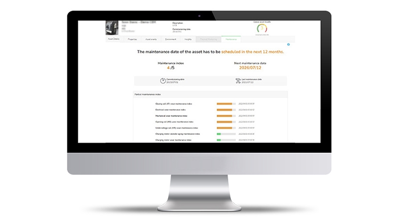 screen miniature presenting condition-based maintenance dashboard