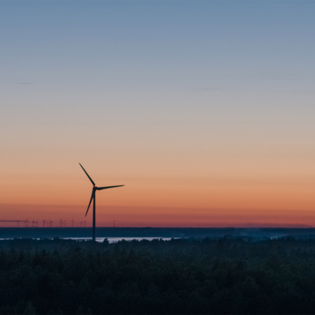 A windmills in the sunset