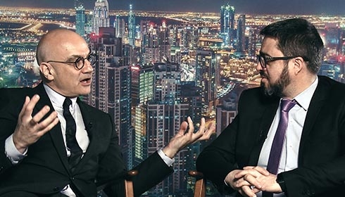 Illustration for interview between Caglayan Arkan and Cyril Perducat around Digital Transformation
