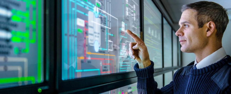 Quản lý cơ sở vật chất bằng phần mềm giám sát năng lượng ở chế độ xem nhiều màn hình, quản lý năng lượng ngành công nghiệp.