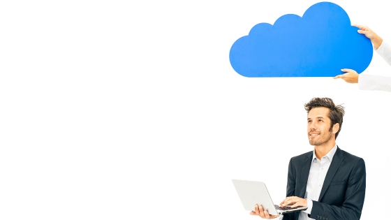 man under cloud cut-out