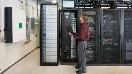 man in data center