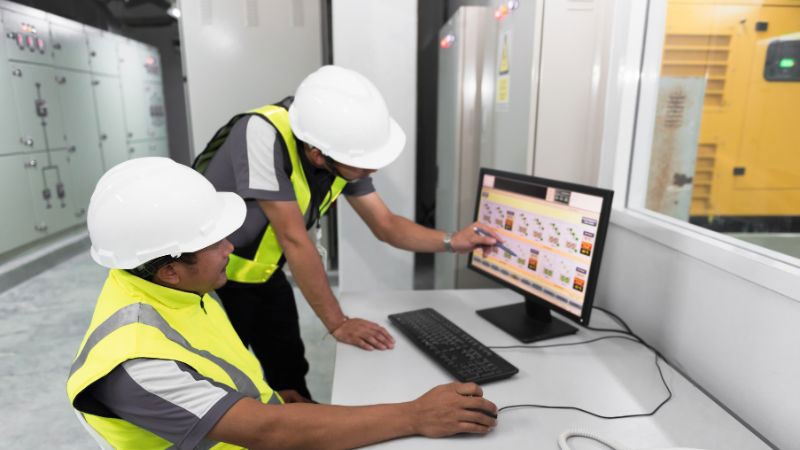 two men working on a computer