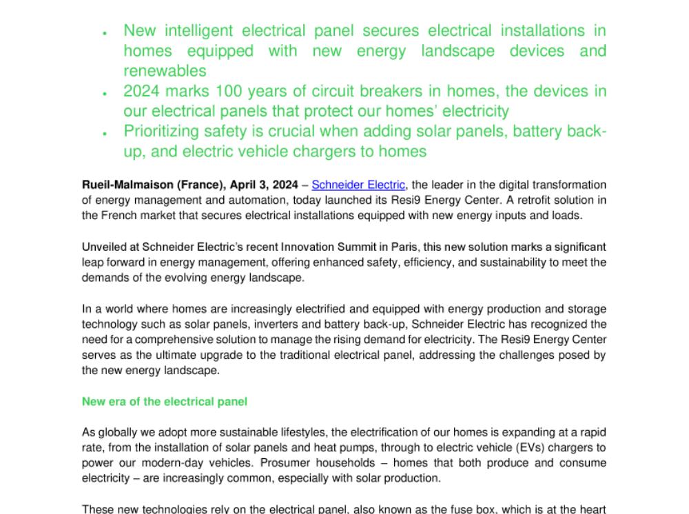 Schneider Electric Unveils Resi9 Energy Center Retrofit Innovation for Prosumer Homes.pdf