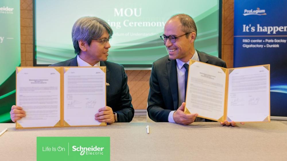 Schneider Electric signs agreement to develop smart manufacturing technologies for ProLogium’s battery gigafactory in France