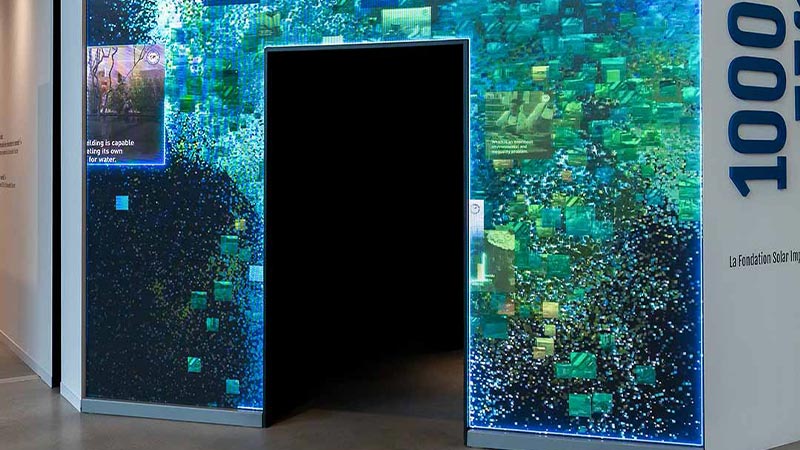 A door with a black frame
