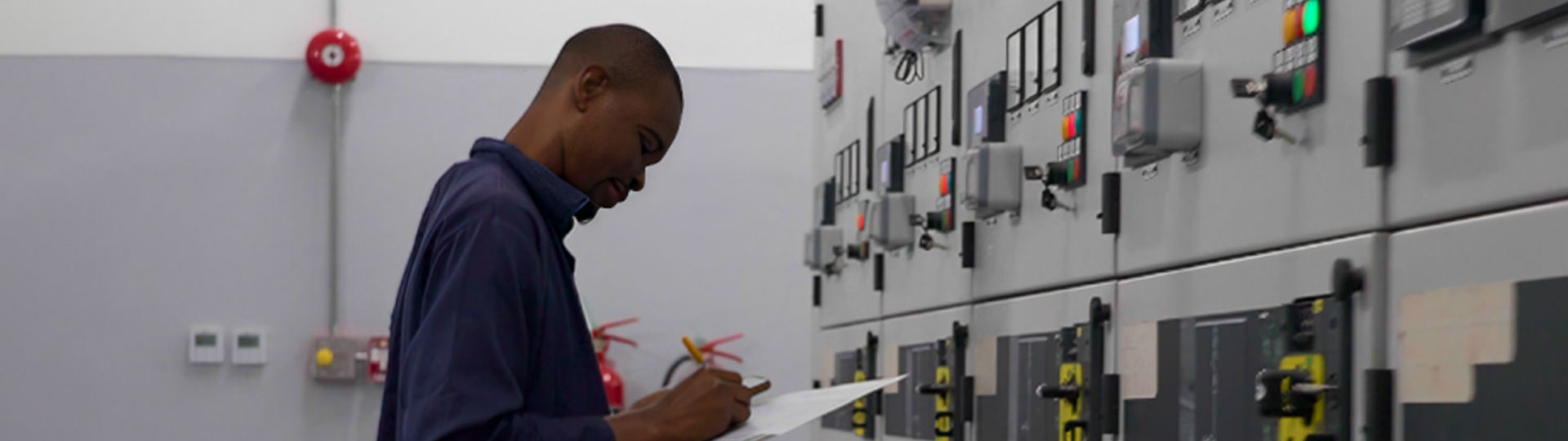 African Man working in office