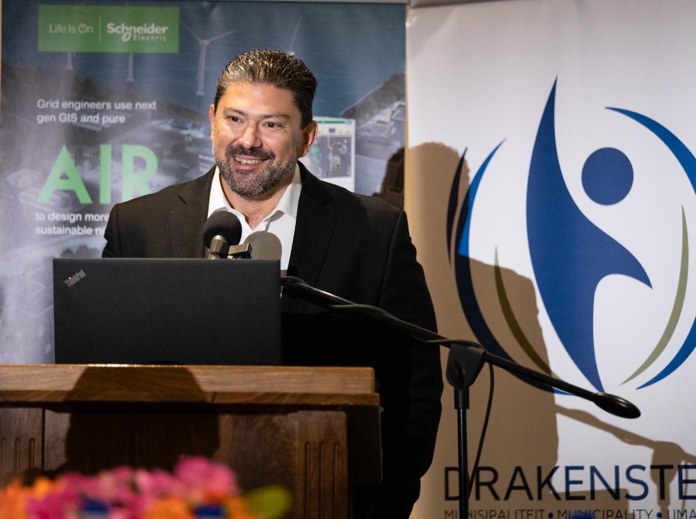 Vladimir Milovanovic, Vice President, Power Systems at Schneider Electric Anglophone Africa presenting at the launch event.